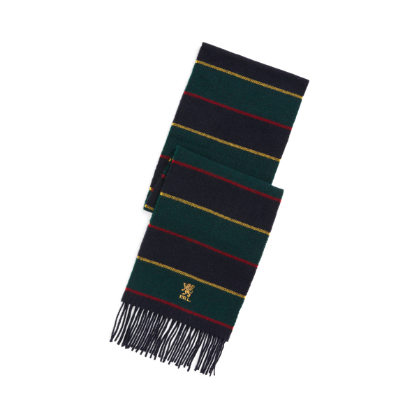 Polo Ralph Lauren Fringe Striped Wool Scarf