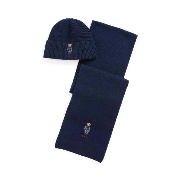 Polo Ralph Lauren Polo Bear Wool-Blend Beanie & Scarf Set