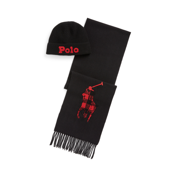 Polo Ralph Lauren Big Pony Beanie & Scarf Set