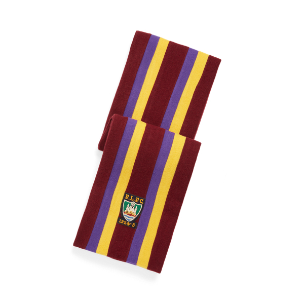 Polo Ralph Lauren Crest-Patch Striped Wool Scarf