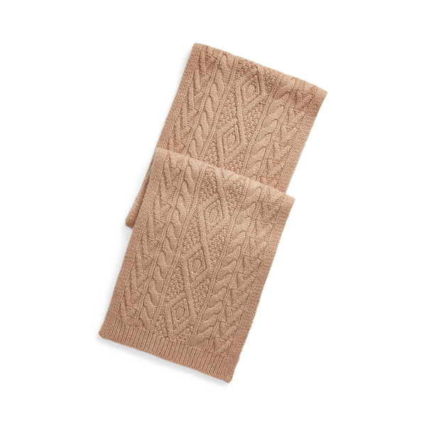 Polo Ralph Lauren Cable-Knit Wool-Cashmere Scarf