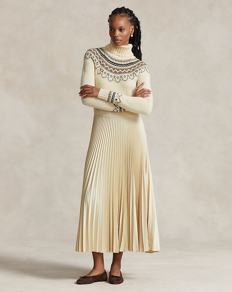 Hybrid Sweater-Pleated Turtleneck Dress Polo Ralph Lauren 1