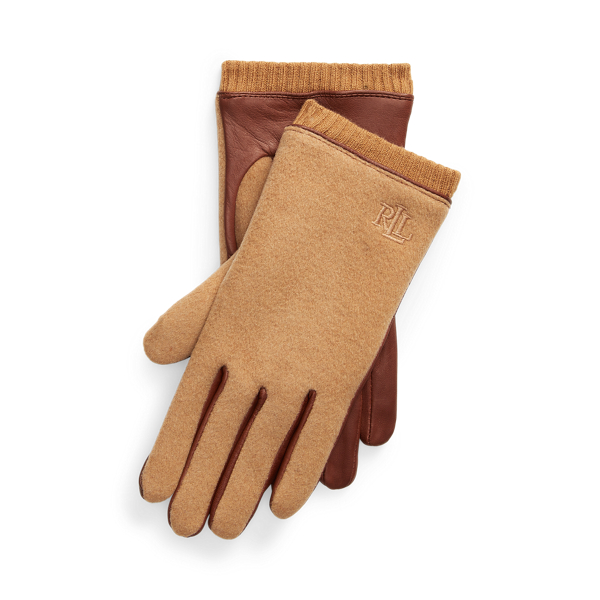 Sheepskin &amp; Wool-Blend Tech Gloves