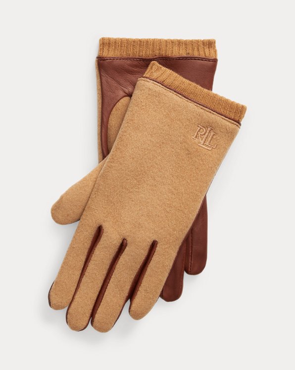 Sheepskin &amp; Wool-Blend Tech Gloves