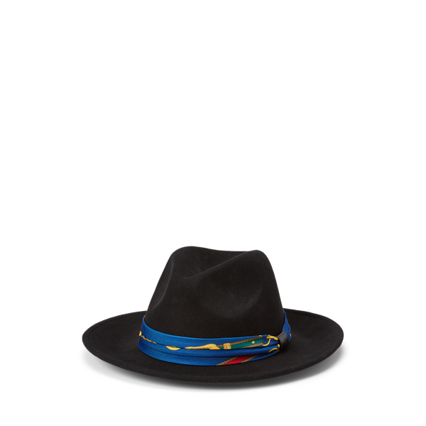 Ribbon-Trim Wool Felt Fedora