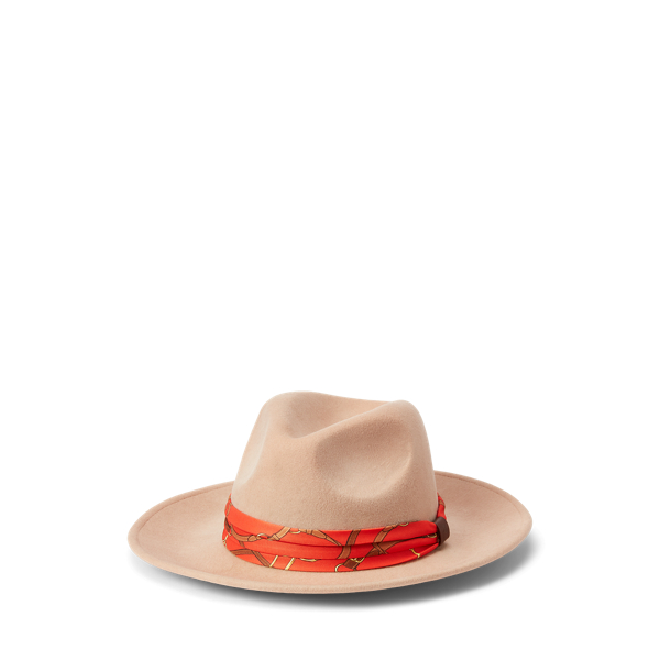 Ribbon-Trim Wool Felt Fedora