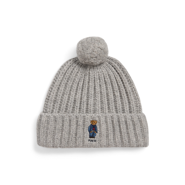 Polo Bear Rib Pom-Pom Beanie Hat