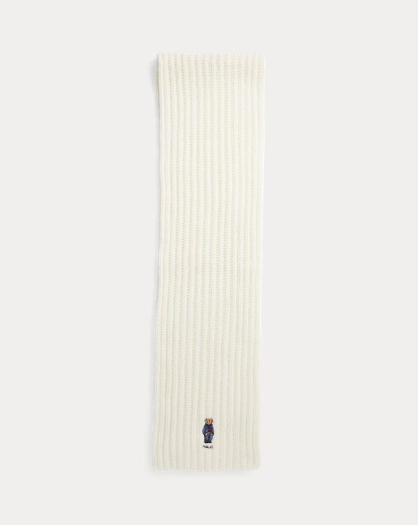 Polo Bear Rib-Knit Scarf