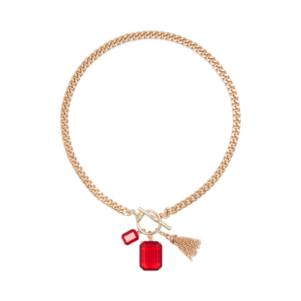 Gold-Tone Stone Pendant Necklace