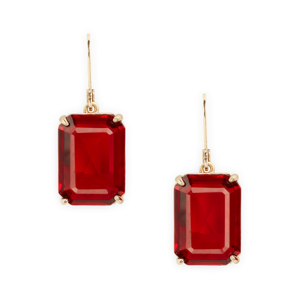 Gold-Tone Stone Drop Earrings