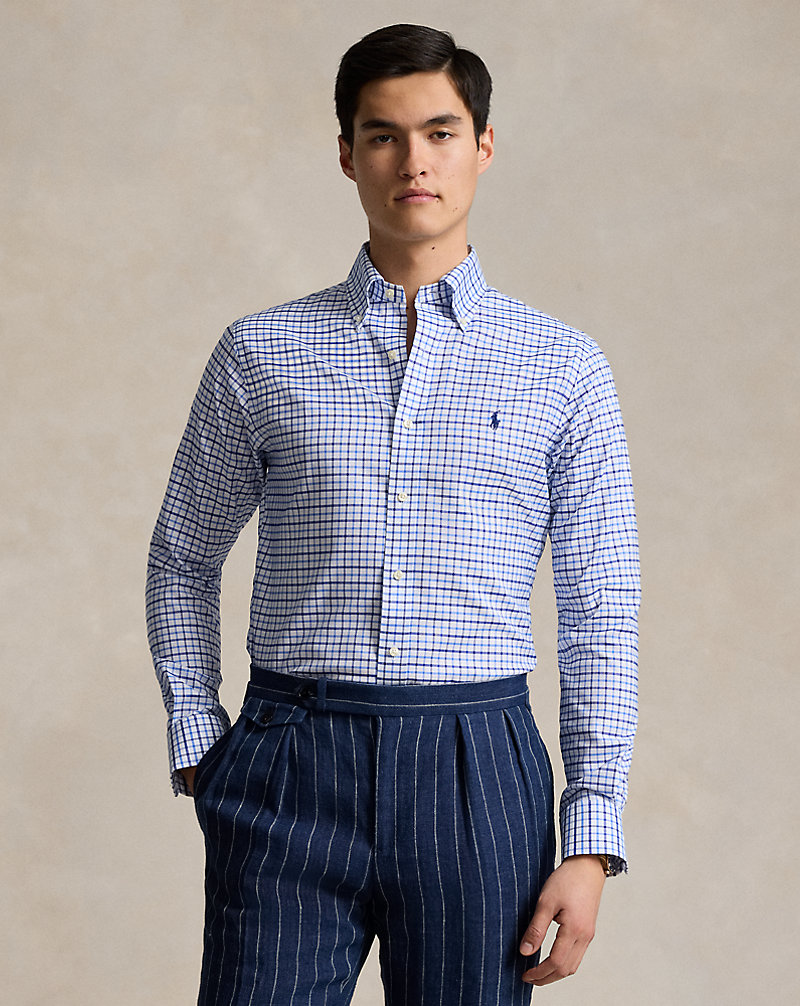 Custom Fit Plaid Pinpoint Oxford Shirt  Polo Ralph Lauren 1