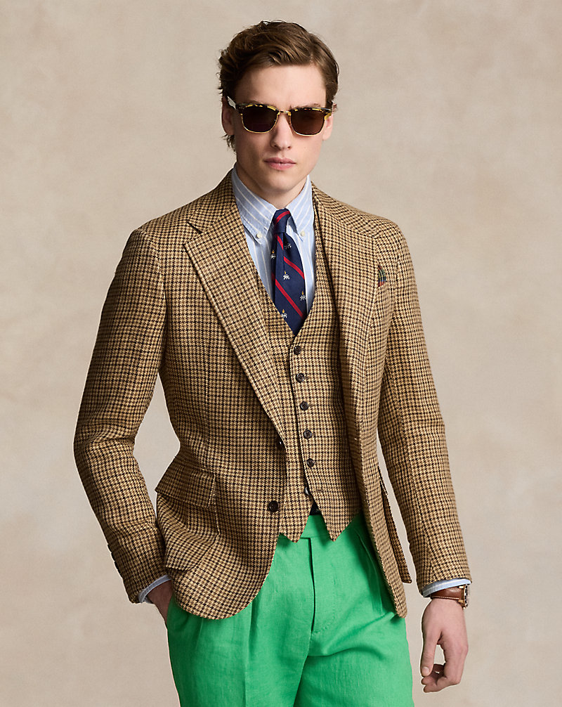 O casaco RL67 de linho e seda axadrezado Polo Ralph Lauren 1