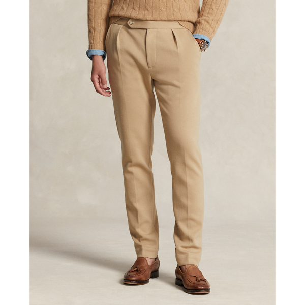 Pleated Double-Knit Suit Trouser