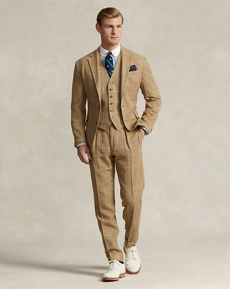Pleated Plaid Tweed Suit Trouser Polo Ralph Lauren 1