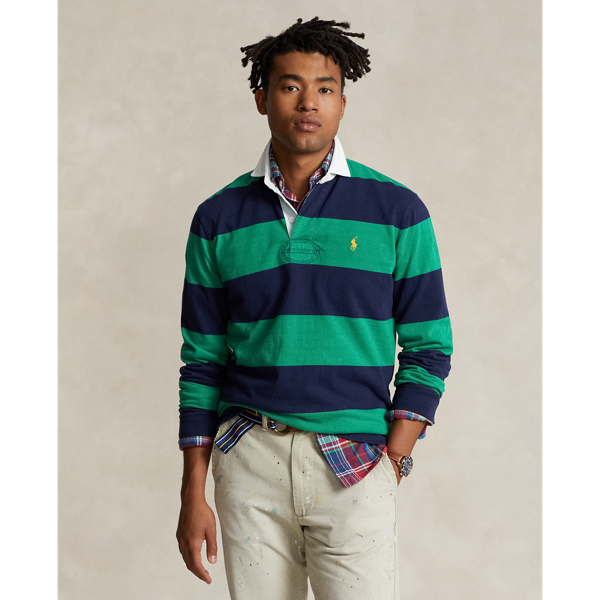 Classic Fit Striped Jersey Rugby Shirt