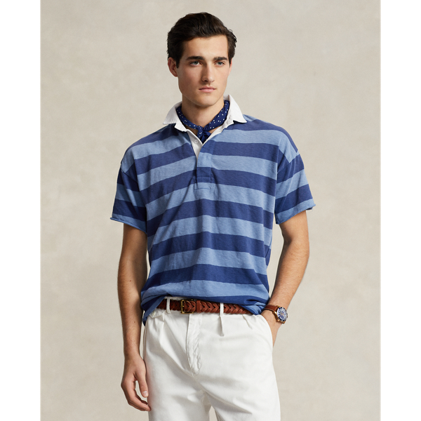 Classic Fit Striped Jersey Rugby Shirt