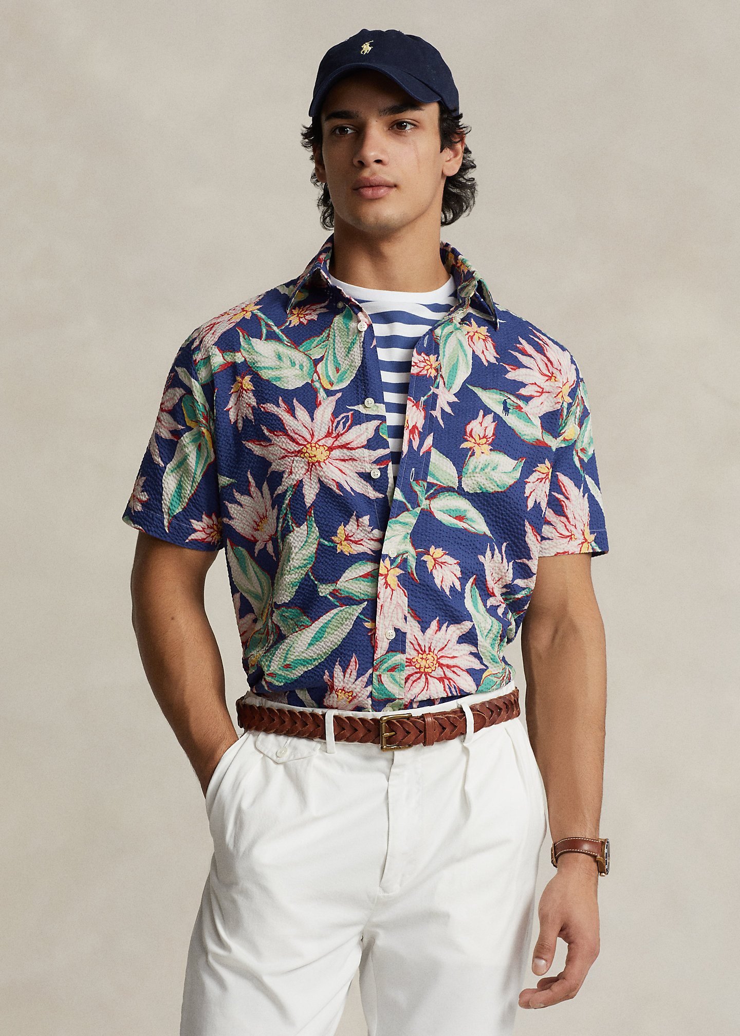 Classic Fit Floral Seersucker Shirt