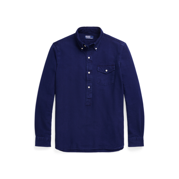 Classic Fit Indigo Oxford Popover Shirt for Men | Ralph Lauren® UK
