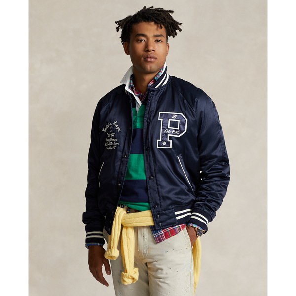 Varsity-Inspired Satin Jacket