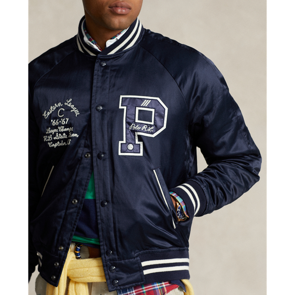 Men's satin baseball discount jacket