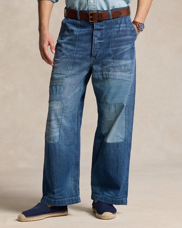 Relaxed Fit Distressed Jean