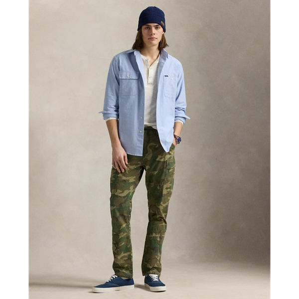 Slim Fit Camo Canvas Cargo Trouser