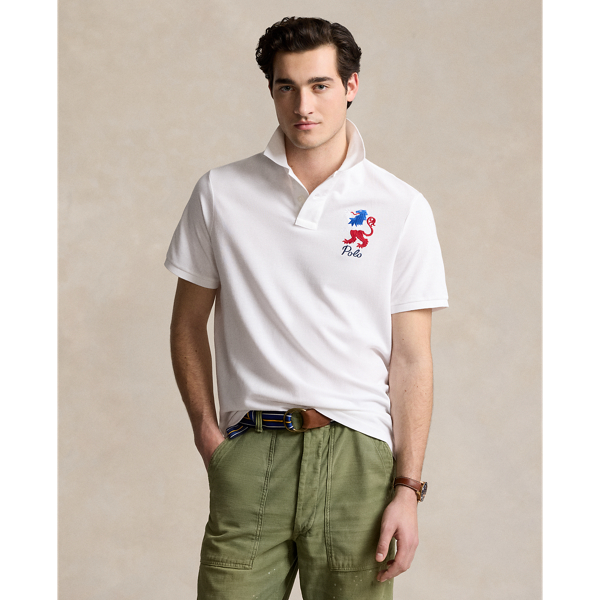 Classic Fit Embroidered Mesh Polo Shirt Polo Ralph Lauren 1