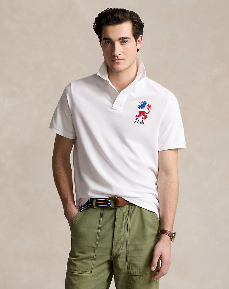 Classic Fit Embroidered Mesh Polo Shirt Polo Ralph Lauren 1