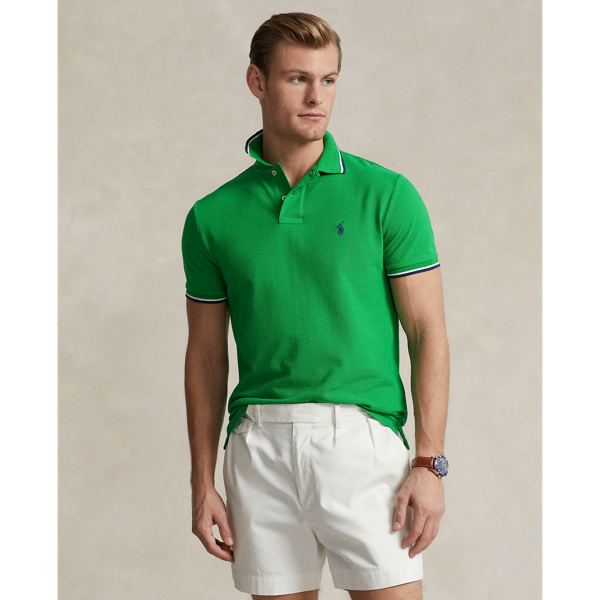 green cotton polo shirts