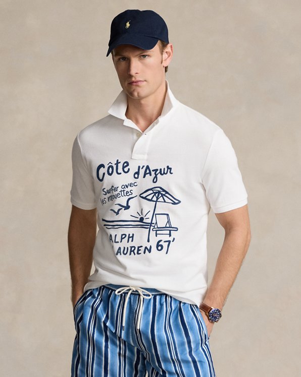 Classic fit geborduurd mesh Polo-shirt