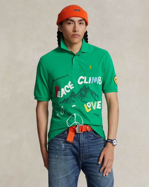Classic Fit Peace Climb Love Polo Shirt