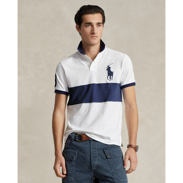 Custom Slim Fit Big Pony Mesh Polo Shirt