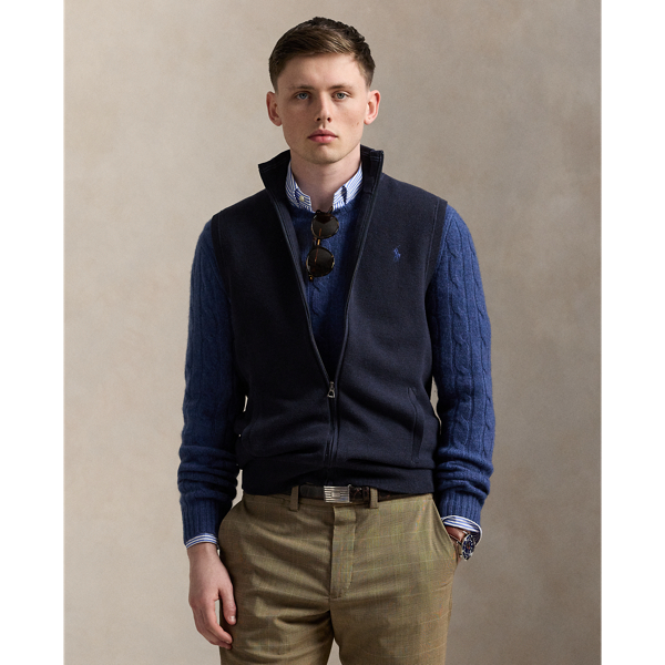 Mesh-Knit Cotton Full-Zip Gilet Polo Ralph Lauren 1