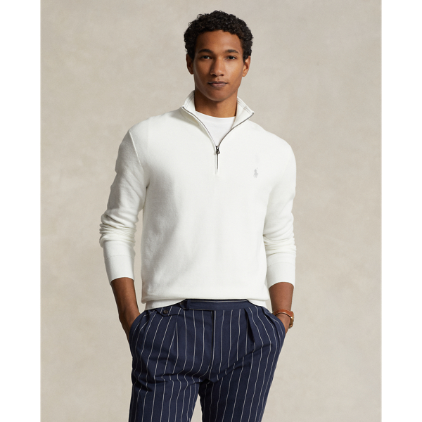 Mesh-Knit Cotton Quarter-Zip Jumper Polo Ralph Lauren 1