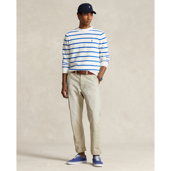 Pull Homme Maine New England – Rayé Multicolore, Col Rond, Coton, Taille S, Très Bon état