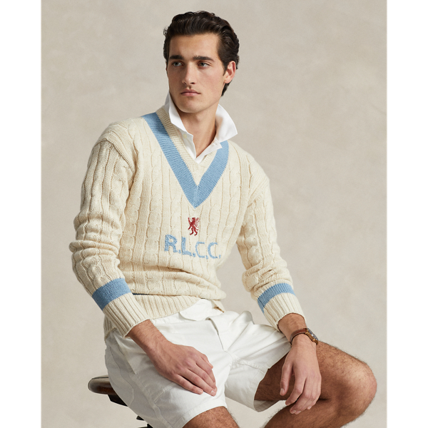 Embroidered Cotton-Blend Cricket Jumper