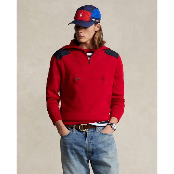 Cotton Quarter-Zip Hybrid Jumper