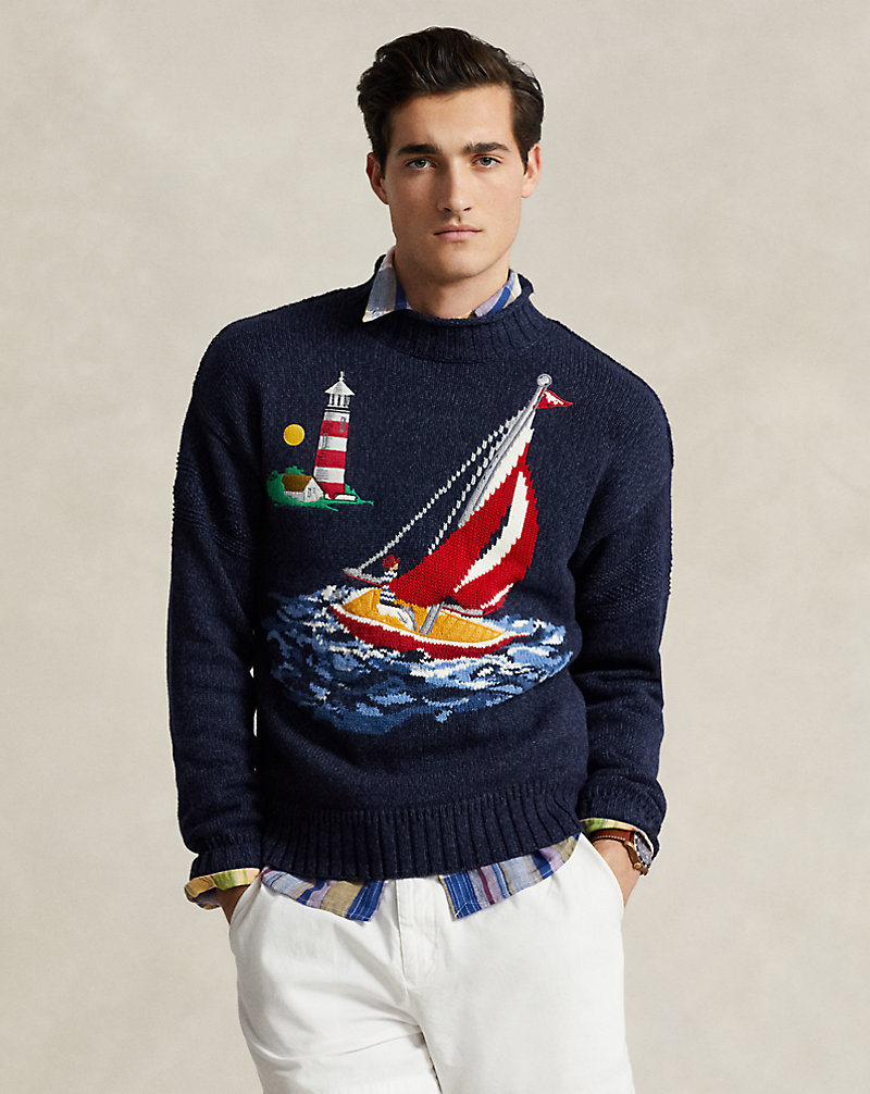 Sailboat-Intarsia Cotton Sweater Polo Ralph Lauren 1