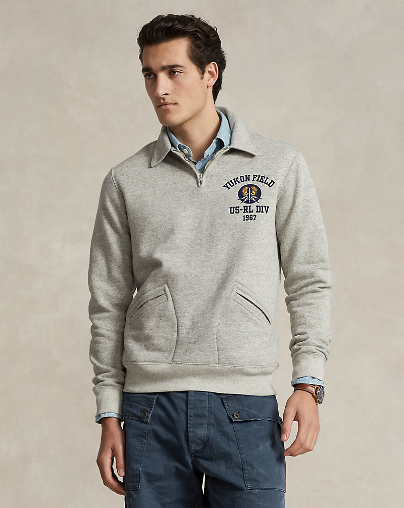 Fleece Collared Quarter-Zip Sweatshirt Polo Ralph Lauren 1