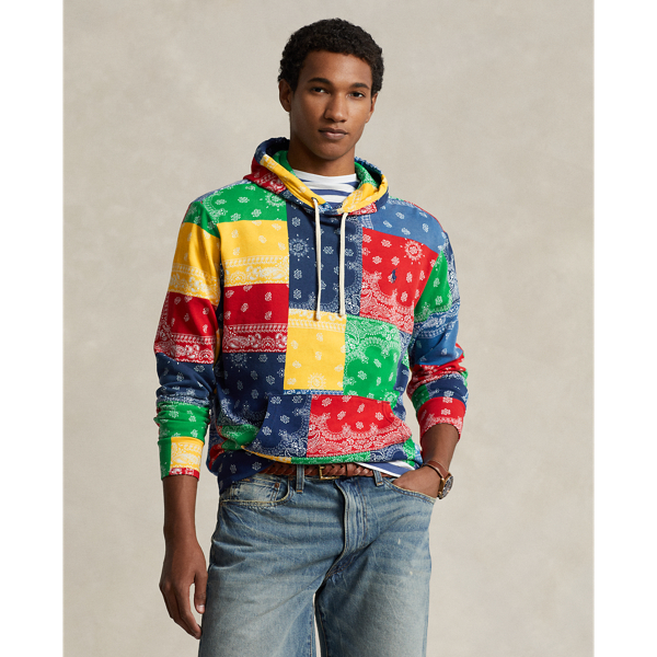 Patchwork-Print Spa Terry Hoodie