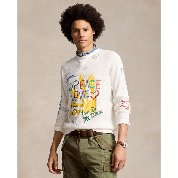 Pull Peace Love Polo en tricot gaufré
