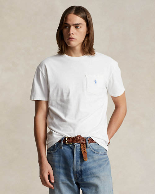 Classic Fit Cotton-Linen Pocket T-Shirt