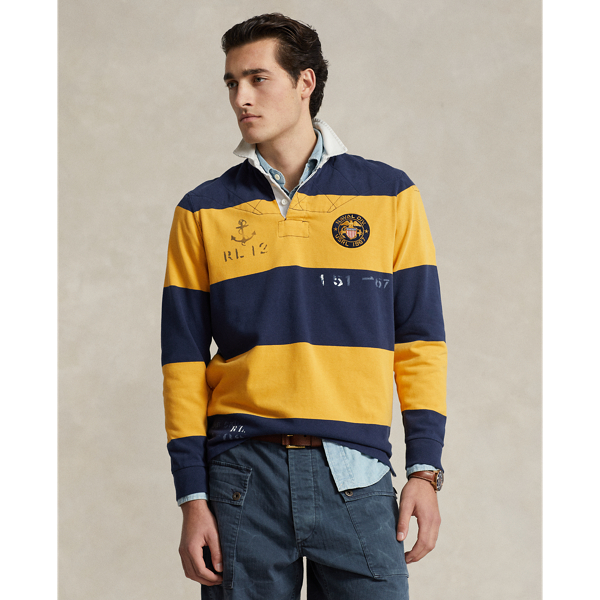 Classic Fit Striped Jersey Rugby Shirt