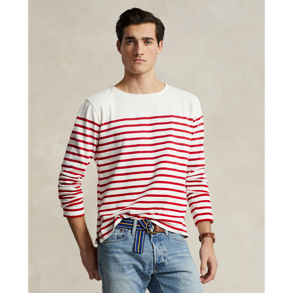 men's white and red t shirt