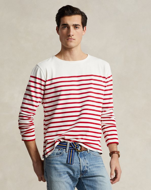 Classic Fit Striped Boatneck Shirt