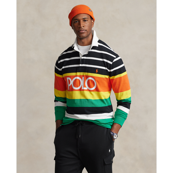 Logo Striped Jersey Rugby Shirt