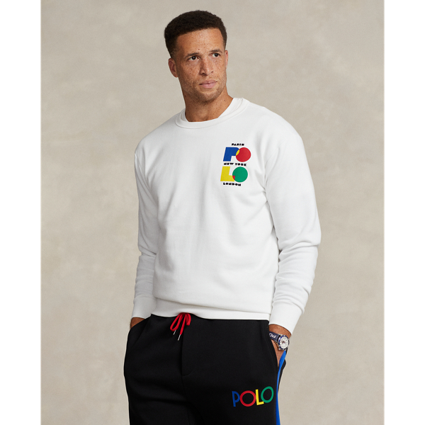 Polo ralph lauren 2025 fleece rainbow trim sweatshirt