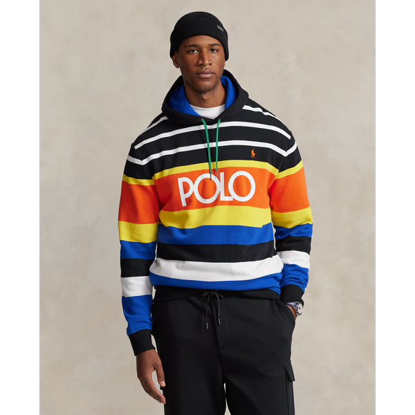 Logo Striped Fleece Hoodie