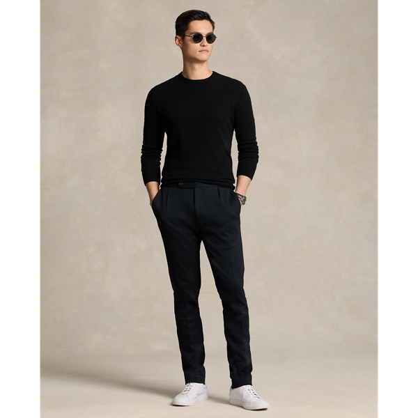 Pleated Knit Mesh Trouser