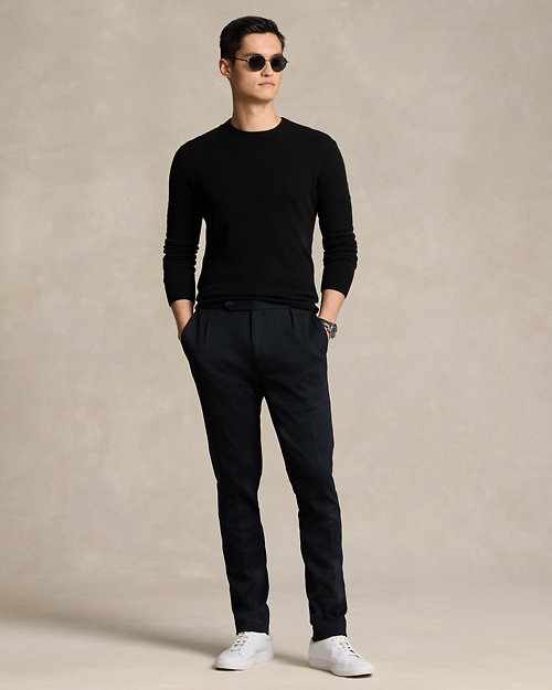 Pleated Knit Mesh Trouser